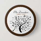 Personalisierter Big Family Tree (20 Namen) Button (Vorderseite)