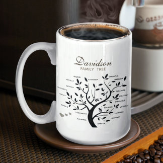 Personalisierter Big Family Tree (20 Namen) Kaffeetasse