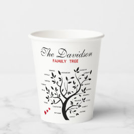 Personalisierter Big Family Tree (20 Namen) Pappbecher