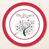 Personalisierter Big Family Tree (20 Namen) Runder Pappuntersetzer (Vorderseite)