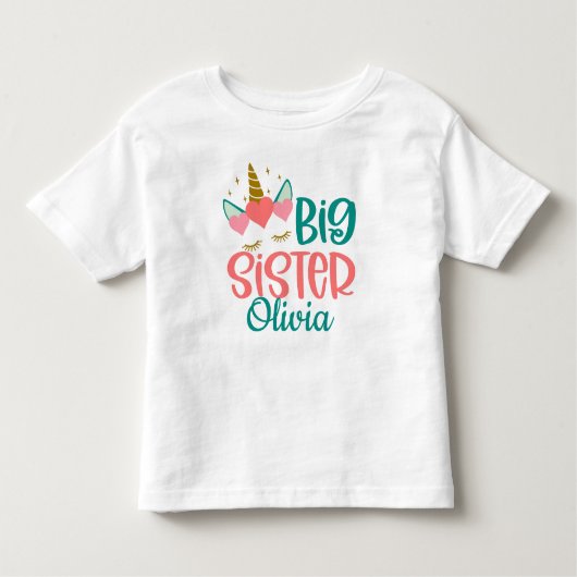 Personalisierter Big SIster mit Namen Kleinkind T-shirt (Vorderseite)