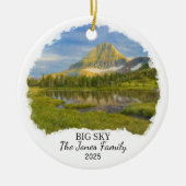Personalisierter Big Sky Ornament, Montana Keramik Ornament (Vorne)