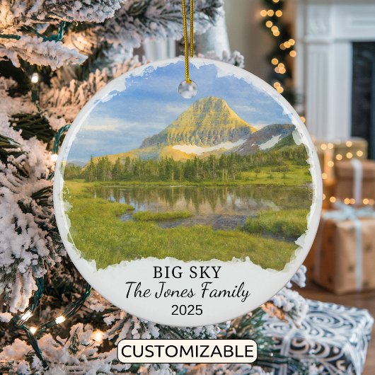 Personalisierter Big Sky Ornament, Montana Keramik Ornament