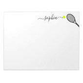 Personalisierter Big Tennis Racket Ball Eleganter  Notizblock (Vorderseite)