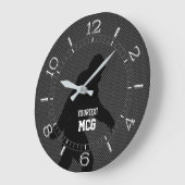 Personalisierter Bigfoot Black Silhouette Carbon S Große Wanduhr (Winkel)