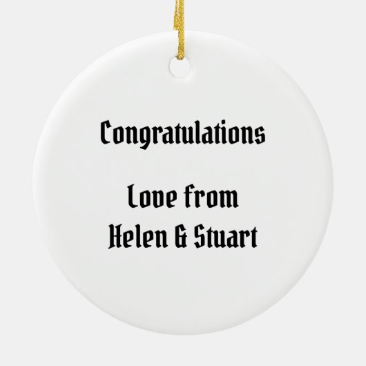 Personalisierter Biker-Hochzeitstipendium Keramik Ornament (Hinten)