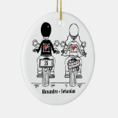 Personalisierter Biker-Hochzeitstipendium Keramik Ornament (Rechts)