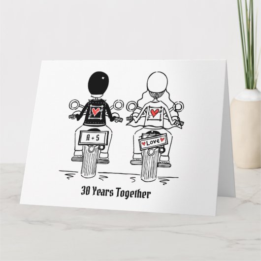 Personalisierter Biker-Motorrad-Hochzeitstag Karte (Vorderseite)