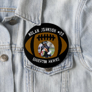 Personalisierter Bild-Fußballspieler-Schulmaskottc Button
