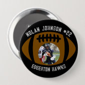 Personalisierter Bild-Fußballspieler-Schulmaskottc Button (Vorne & Hinten)