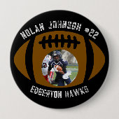 Personalisierter Bild-Fußballspieler-Schulmaskottc Button (Vorderseite)