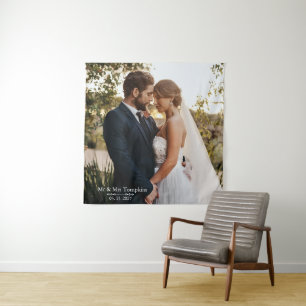 Personalisierter Bild Hochzeitsempfang Dekor Wandteppich
