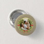 Personalisierter Bilderrahmen und Weihnachtskranz Button (Vorne & Hinten)