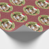 Personalisierter Bilderrahmen und Weihnachtskranz Geschenkpapier (Ecke)