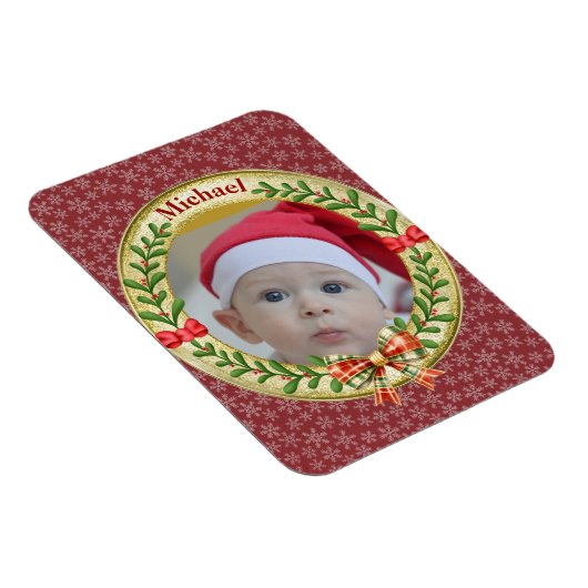 Personalisierter Bilderrahmen und Weihnachtskranz Magnet (Rechte Seite)
