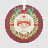 Personalisierter Bilderrahmen und Weihnachtskranz Ornament (Rückseite)