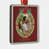Personalisierter Bilderrahmen und Weihnachtskranz Ornament Aus Metall (Rechts)