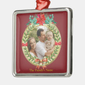 Personalisierter Bilderrahmen und Weihnachtskranz Ornament Aus Metall (Links)