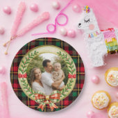 Personalisierter Bilderrahmen und Weihnachtskranz Pappteller (Party)