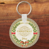 Personalisierter Bilderrahmen und Weihnachtskranz Schlüsselanhänger (Rückseite)