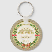 Personalisierter Bilderrahmen und Weihnachtskranz Schlüsselanhänger (Rückseite)
