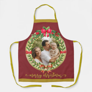 Personalisierter Bilderrahmen und Weihnachtskranz Schürze