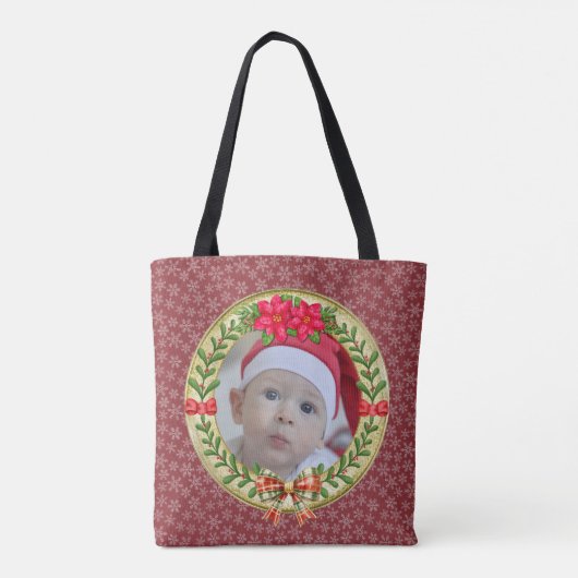 Personalisierter Bilderrahmen und Weihnachtskranz Tasche (Rückseite)