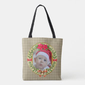 Personalisierter Bilderrahmen und Weihnachtskranz Tasche (Rückseite)