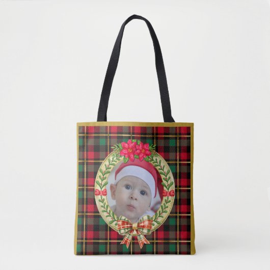 Personalisierter Bilderrahmen und Weihnachtskranz Tasche (Vorderseite)