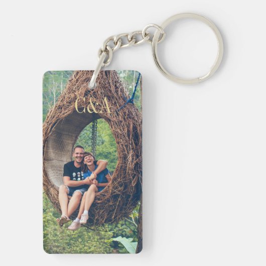 Personalisierter Bildtext B 5 FotoCollage Schlüsselanhänger (Rückseite)