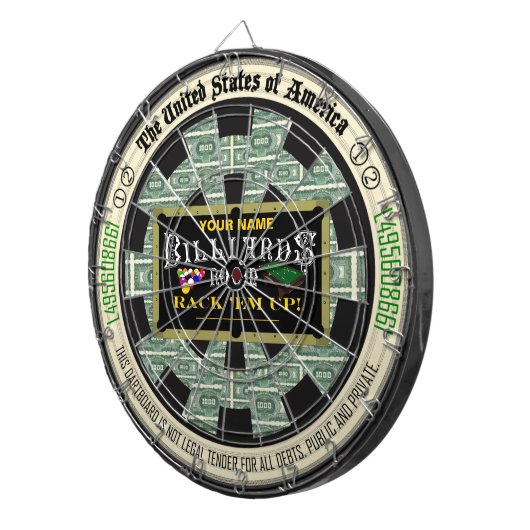 Personalisierter Billard-Raum Dartscheibe (Vorderseite rechts)