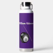 Personalisierter Billardball und -queue  Trinkflasche (Rückseite)