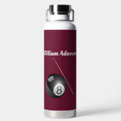 Personalisierter Billardball und -queue Trinkflasche (Rückseite)