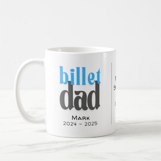 Personalisierter Billet-Vater mit einem wissenscha Kaffeetasse (Links)