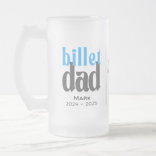 Personalisierter Billet-Vater mit einem wissenscha Mattglas Bierglas (Links)