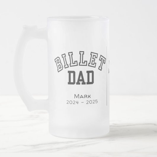 Personalisierter Billet-Vater mit einem wissenscha Mattglas Bierglas (Links)