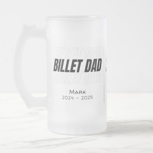 Personalisierter Billet-Vater mit einem wissenscha Mattglas Bierglas (Links)