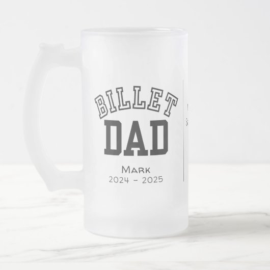 Personalisierter Billet-Vater mit einem wissenscha Mattglas Bierglas (Links)