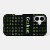 Personalisierter Binärcode iPhone 16 Hülle (Rückseite (Horizontal))