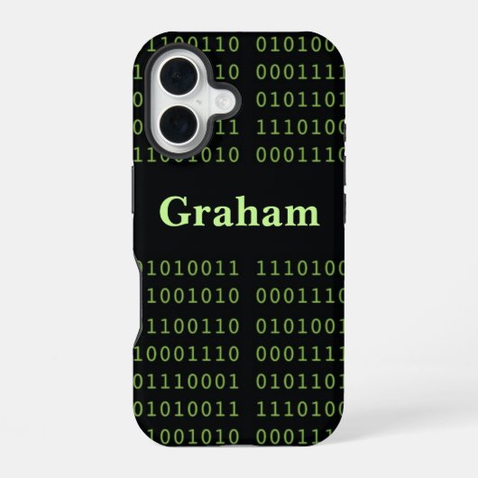 Personalisierter Binärcode iPhone 16 Hülle (Rückseite)