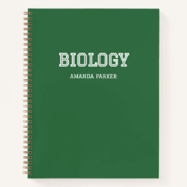 Personalisierter Biologie-Schulkalender Waldgrün Notizblock