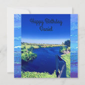 Personalisierter Birth Day Blue Canal Sky Watercol (Vorderseite)