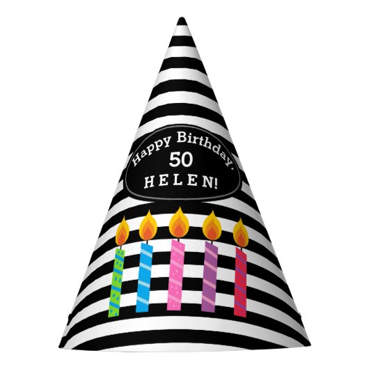 Personalisierter Birthday Candles Papier-Hut Partyhütchen (Vorderseite)