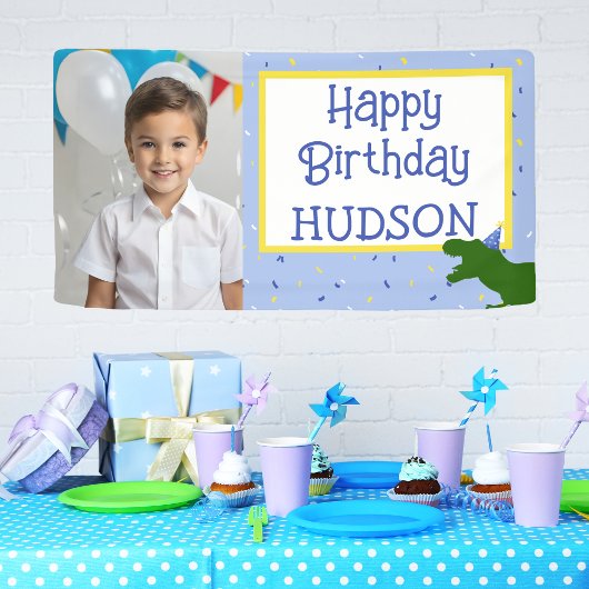 Personalisierter "Birthday-Saurus" Dinosaurier Geb Banner