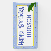 Personalisierter "Birthday-Saurus" Dinosaurier Geb Banner (Vertikal)