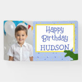 Personalisierter "Birthday-Saurus" Dinosaurier Geb Banner (Horizontal)