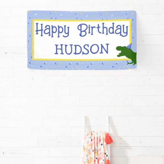 Personalisierter "Birthday-Saurus" Dinosaurier Geb Banner (InSitu)