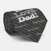 Personalisierter bis 5 Namen-grauer Streifen wir Krawatte (Gerollt)