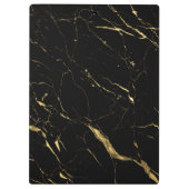 Personalisierter Black and Gold Marmor Designer Klemmbrett (Rückseite)