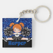 Personalisierter Black & Blue Cheerleader Schlüsse Schlüsselanhänger (Rückseite)